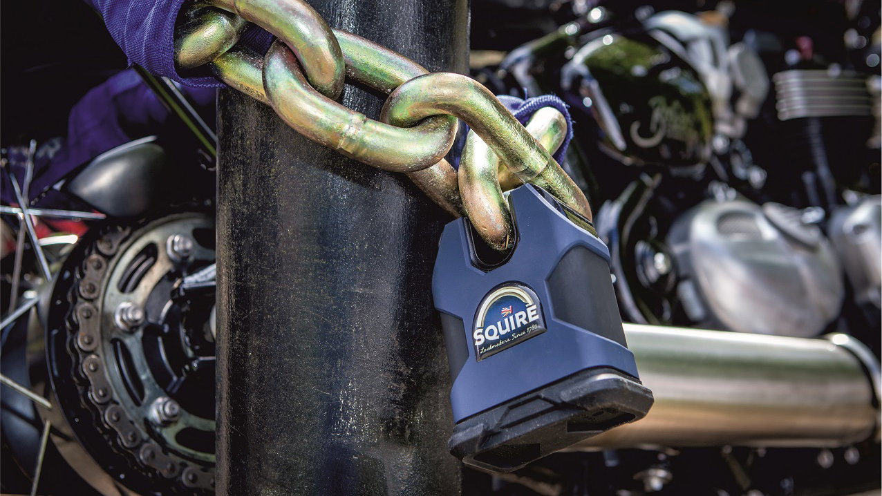 Squire Motolok SS100 lock and chain